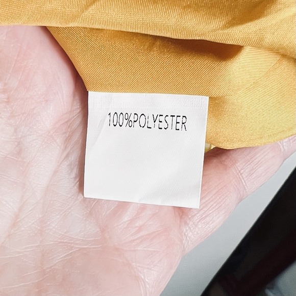 Yellow Floral Textured Peasant‎ Blouse Women's XXL Short Sleeve Top - Picture 4 of 5